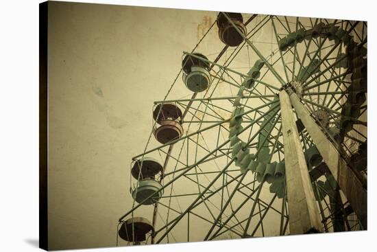 Aged Vintage Photo of Carnival Ferris Wheel with Toned F/X-Kuzma-Stretched Canvas