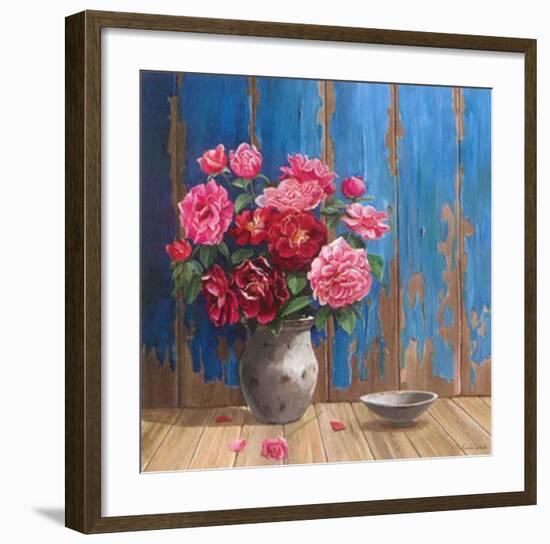 Aged Wood and Roses-Karin Valk-Framed Art Print