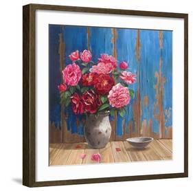 Aged Wood and Roses-Karin Valk-Framed Art Print