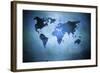 Aged World Map on Dirty Paper-null-Framed Art Print