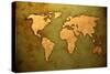 Aged World Map-Vintage Artwork-ilolab-Stretched Canvas