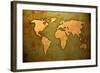 Aged World Map-Vintage Artwork-ilolab-Framed Art Print