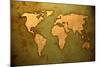 Aged World Map-Vintage Artwork-ilolab-Mounted Art Print