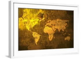 Aged World Map-ilolab-Framed Art Print