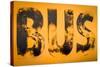 Aged Yellow Bus Sign-Mr Doomits-Stretched Canvas