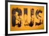 Aged Yellow Bus Sign-Mr Doomits-Framed Photographic Print
