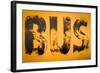 Aged Yellow Bus Sign-Mr Doomits-Framed Photographic Print