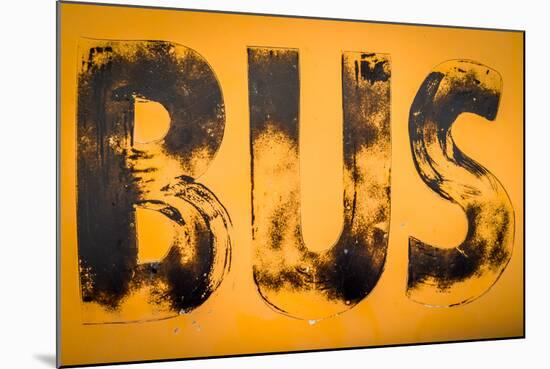 Aged Yellow Bus Sign-Mr Doomits-Mounted Photographic Print