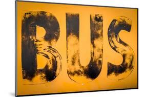 Aged Yellow Bus Sign-Mr Doomits-Mounted Photographic Print