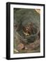 Agelena Labyrinthica, Funnel-Web Spider, Den, Prey, Grasshopper-Harald Kroiss-Framed Photographic Print