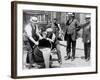 Agents pour liquor into sewer following a raid during the height of prohibition, New York, 1921-null-Framed Photographic Print