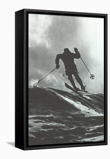 Aggressive Downhill Skier-null-Framed Stretched Canvas