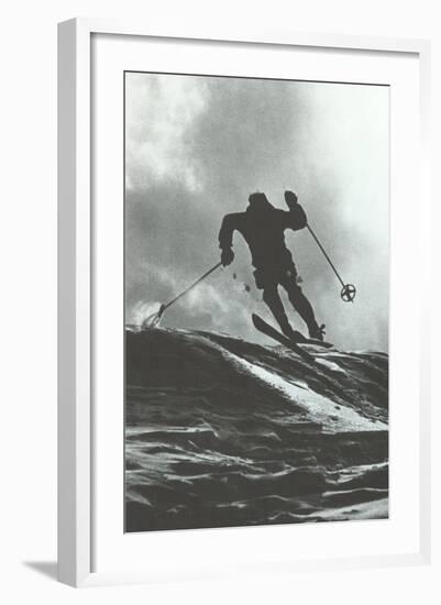 Aggressive Downhill Skier-null-Framed Art Print