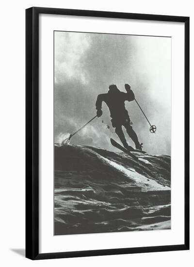 Aggressive Downhill Skier-null-Framed Art Print