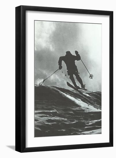 Aggressive Downhill Skier-null-Framed Art Print