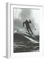 Aggressive Downhill Skier-null-Framed Art Print