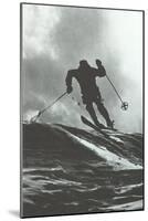 Aggressive Downhill Skier-null-Mounted Art Print