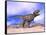 Aggressive Tyrannosaurus Rex Dinosaur in the Desert-null-Framed Stretched Canvas