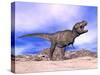 Aggressive Tyrannosaurus Rex Dinosaur in the Desert-null-Stretched Canvas