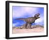 Aggressive Tyrannosaurus Rex Dinosaur in the Desert-null-Framed Art Print