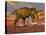 Aggressive Tyrannosaurus Rex Dinosaur Walking in the Desert-null-Stretched Canvas