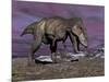 Aggressive Tyrannosaurus Rex Dinosaur Walking in the Desert-null-Mounted Art Print
