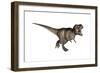 Aggressive Tyrannosaurus Rex Growling, White Background-null-Framed Premium Giclee Print