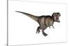 Aggressive Tyrannosaurus Rex Growling, White Background-null-Stretched Canvas