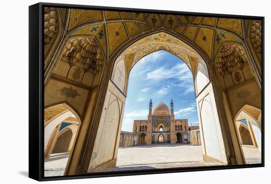 Agha Bozorg Mosque, Inner Courtyard, Kashan, Isfahan Province, Islamic Republic of Iran-G&M Therin-Weise-Framed Stretched Canvas