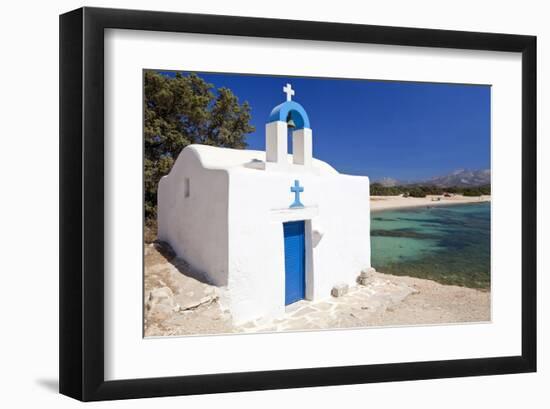 Agios Ioannis Chapel on the Beach of Aliko, Island of Naxos, Cyclades, Greece-null-Framed Art Print