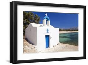 Agios Ioannis Chapel on the Beach of Aliko, Island of Naxos, Cyclades, Greece-null-Framed Art Print