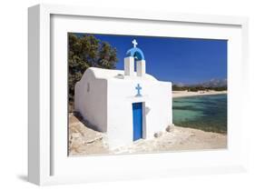 Agios Ioannis Chapel on the Beach of Aliko, Island of Naxos, Cyclades, Greece-null-Framed Art Print