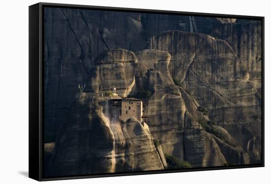 Agios Nikolaos (St, Nicholas) Anapafsas Monastery at Sunrise, Meteora, Greece, October 2008-Radisics-Framed Stretched Canvas