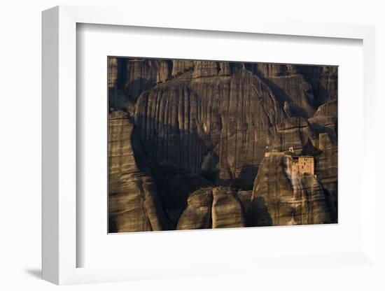 Agios Nikolaos (St, Nicholas) Anapafsas Monastery in Sunset, Meteora, Greece, October 2008-Radisics-Framed Photographic Print