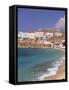 Aglos Stefanos Beach, Mykonos, Greece-Walter Bibikow-Framed Stretched Canvas