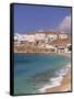 Aglos Stefanos Beach, Mykonos, Greece-Walter Bibikow-Framed Stretched Canvas