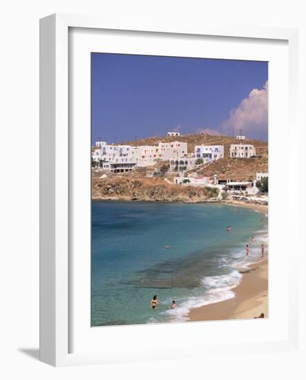 Aglos Stefanos Beach, Mykonos, Greece-Walter Bibikow-Framed Photographic Print