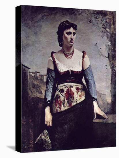 Agostina, 1866-Jean-Baptiste-Camille Corot-Stretched Canvas