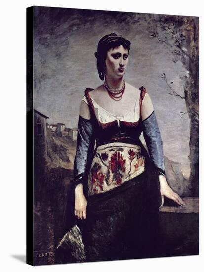 Agostina, 1866-Jean-Baptiste-Camille Corot-Stretched Canvas