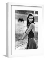Agostina Belli Leaning on the Barbed Wire-null-Framed Photographic Print