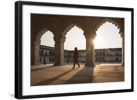 Agra Fort at Sunset, UNESCO World Heritage Site, Agra, Uttar Pradesh, India, Asia-Ben Pipe-Framed Photographic Print