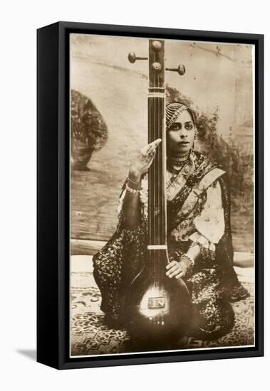 Agra, India - Lady Sitar Player-null-Framed Stretched Canvas