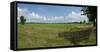 Agricultural field with fence near Mrauk U, Rakhine State, Myanmar-null-Framed Stretched Canvas