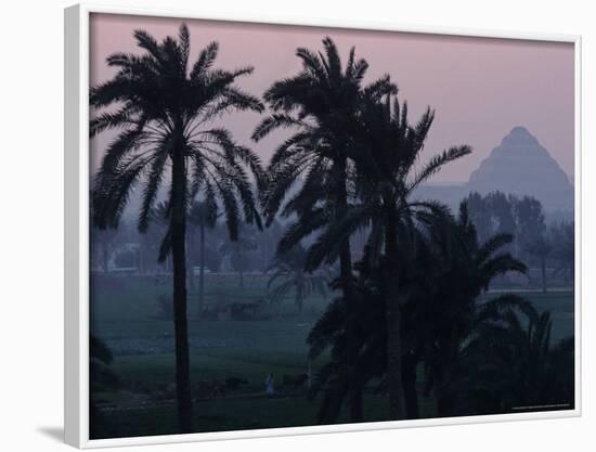 Agricultural Flood Plain, Mudbrick Step Pyramid, 3rd Dynasty, Saqqara, Egypt-Kenneth Garrett-Framed Photographic Print