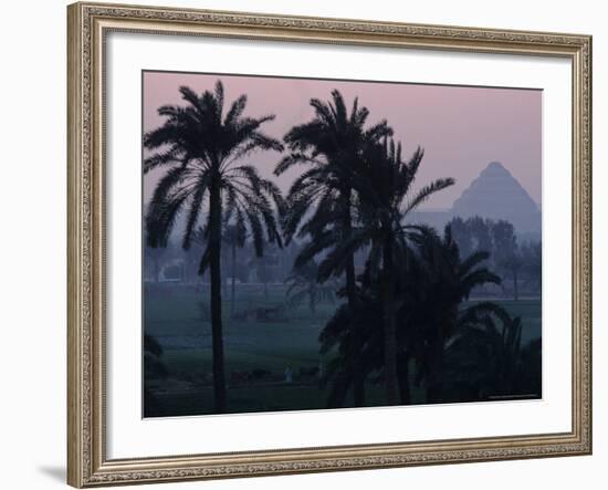 Agricultural Flood Plain, Mudbrick Step Pyramid, 3rd Dynasty, Saqqara, Egypt-Kenneth Garrett-Framed Photographic Print