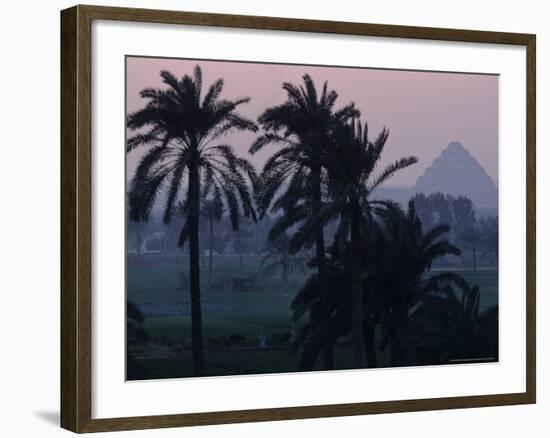 Agricultural Flood Plain, Mudbrick Step Pyramid, 3rd Dynasty, Saqqara, Egypt-Kenneth Garrett-Framed Photographic Print