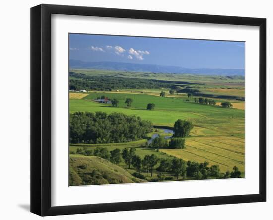 Agricultural Landscape, in the Valley of the Little Bighorn River, Near Billings, Montana, USA-Waltham Tony-Framed Photographic Print
