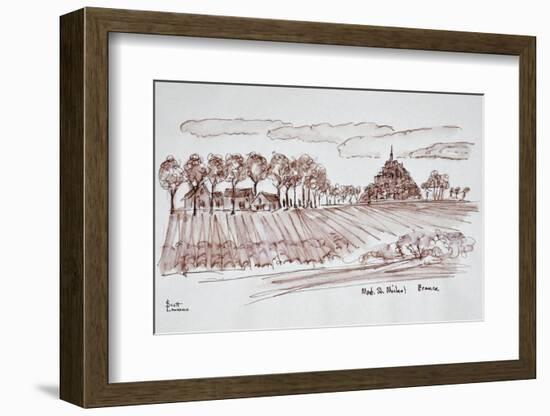 Agricultural landscape towards Mont Saint-Michel, Normandy, France-Richard Lawrence-Framed Photographic Print