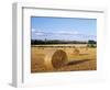 Agricultural Landscape with Straw Bales in a Cut Wheat Field-Nigel Francis-Framed Photographic Print