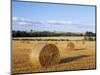 Agricultural Landscape with Straw Bales in a Cut Wheat Field-Nigel Francis-Mounted Photographic Print